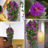Artificial Fake Hanging Flowers Plants Basket for Spring Outdoor Outside Decoration,UVResistant Faux Plastic Fabric Flower Morning Glory  Petunia