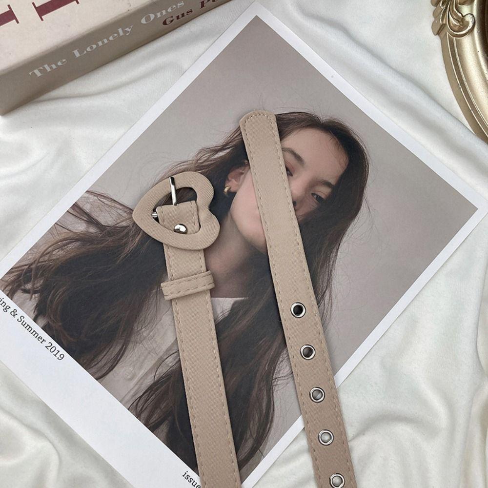 Belt For Students PU Leather Corset Belt Heart Buckle Belt Adjustable Waistband Women Waist Belt