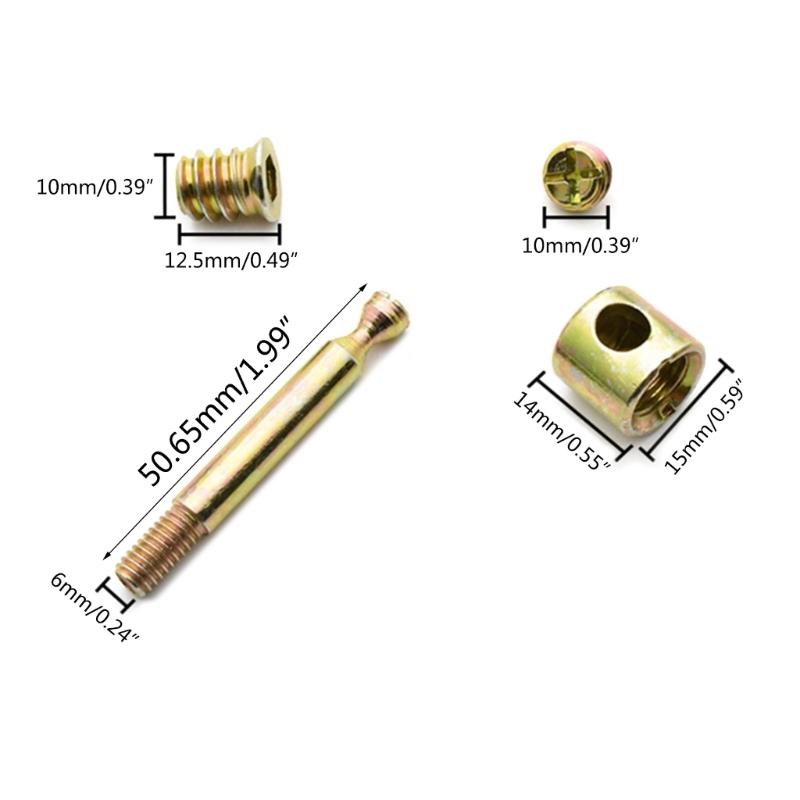 10 Pcs Furniture Cam Lock Nut Connectors Hammer Nut Screw Eccentric Fitting for Cabinet Drawer Wardrobe Panel Connecting