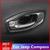 ABS-Kohlefaser-Innentürgriffschalenabdeckung Zierrahmen Auto-Styling-Schutzaufkleber für Jeep Compass 2017 2018