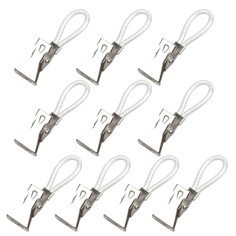 

10pcs Practical Sturdy Metal Towel Clip Home Accessory for Kitchen and Bathroom Easy to Installion and Reusable белый