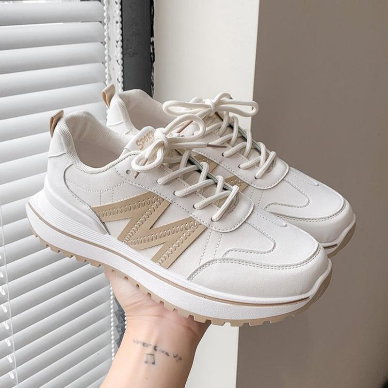 Herbst- und Winterschuhe für Damen, Damen-Sneaker, Weiße Sneaker, Low-Top mit runder Zehenpartie, Schnürschuhe, Freizeitschuhe