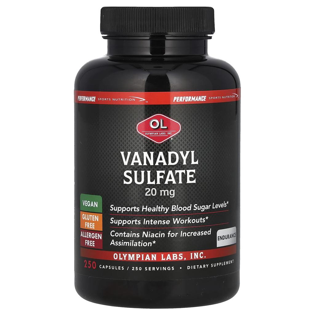 Vanadyl Sulfate, 20Mg, 250 Capsules