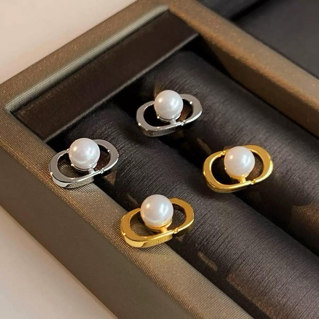 Klassische minimalistische S925 Sterling Silber Ohrstecker für Damen