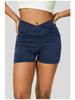 European & American Women's High-Waisted Butt-Lifting Denim Yoga Shorts with Pockets, Slimming 3/4 Length.