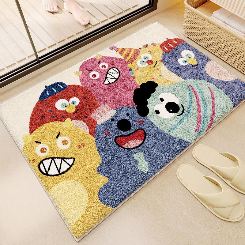 Absorbent Monster Bathroom Floor Mat Bathroom Floor Mat Imitation Cashmere Door Mat Non-slip Mat Household Bedroom Carpet Door Mat