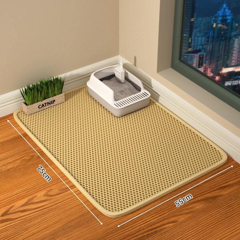 Podložka pod kočkolit s dárkem Dvouvrstvá voděodolná podložka pod kočičí záchod Protiskluzová podložka pod písek pro kočky Omyvatelná podložka na postel Čistící podložka Produkty