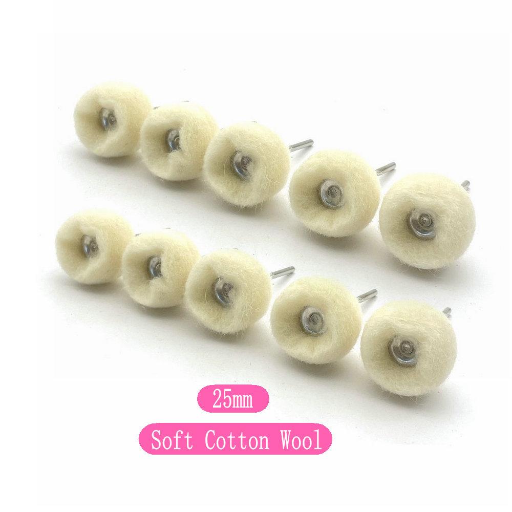 10pcs Polishing Wheels Wool/Cotton/Cloth Buffing Pad Jewelry Abrasive Brush Dental Lab Hp Brush 2.35mm Shank Rotary Tools