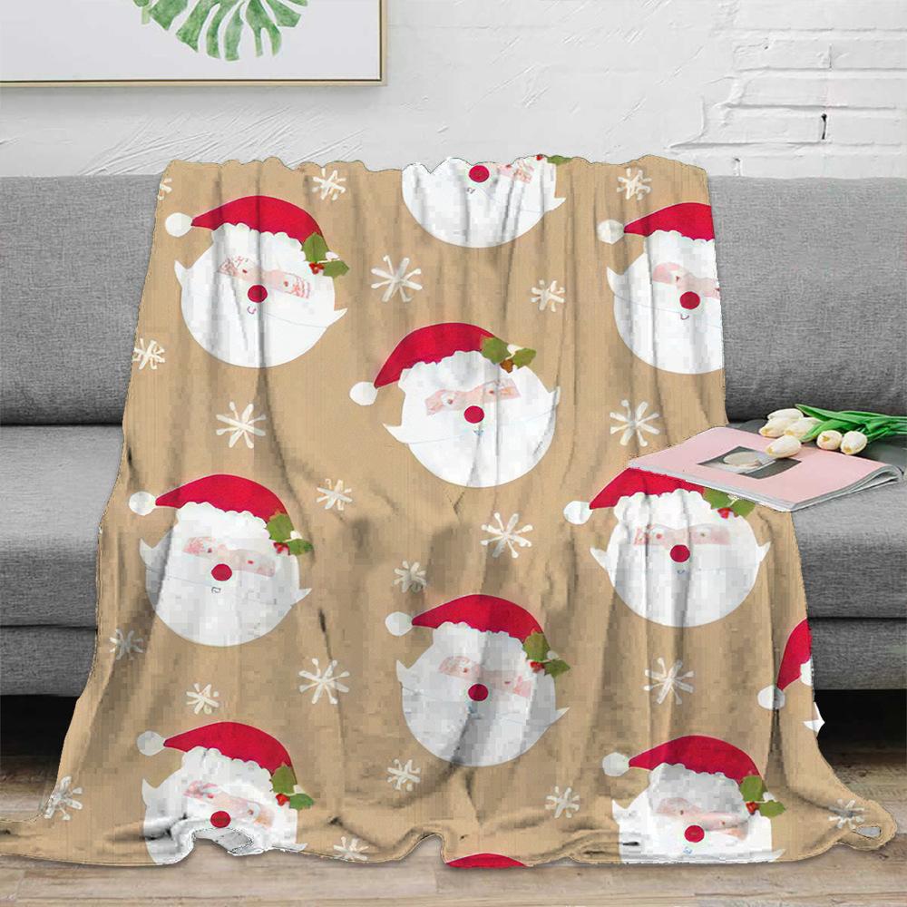Christmas snowman theme Printed Blanket for Sofa Travel Camping Living Room Office Conditioning Blanket for All Seasons Gifts