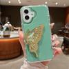 For iPhone 16 Plus Case Butterfly Kickstand TPU+PC Drop-Proof Phone Cover