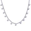 Yhpup Shiny Cubic Zirconia Chic Chain Necklace for Women Stainless Steel Delicate Premium Exquisite Collar Jewelry for Women