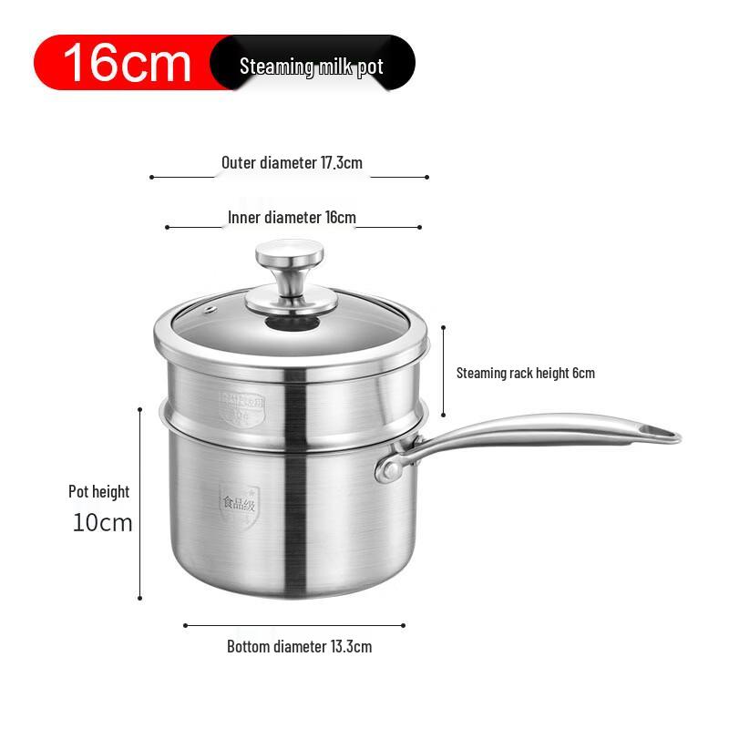 Yicang 304 Stainless Steel Milk Pot with Steamer