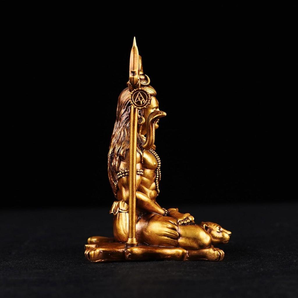 4 Inch Meditating Shiva Idol for Car Dashboard and Home Decor, Lord Shiv Murti Mahadev Sitting Statue Showpiece for Puja Room, Mandir,