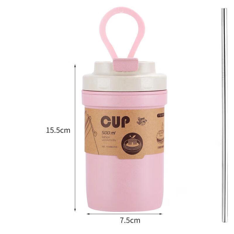 Qianxing Portable 500ml Plastic Breakfast & Snack Mug