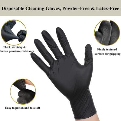 20/50/100PCS Black Nitrile Gloves Disposable Household Cleaning Gloves Latex Free for Kitchen Hair Dye Mechanic Tattoo Gloves