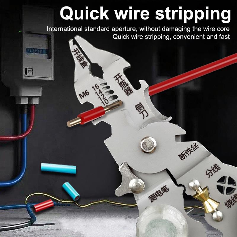 10w1 Składane Szczypce do Ściągania Izolacji Elektryk Nożyce Z Pomiarem Napięcia Narzędzie do Ciągnięcia Kabli Dla Przewodów