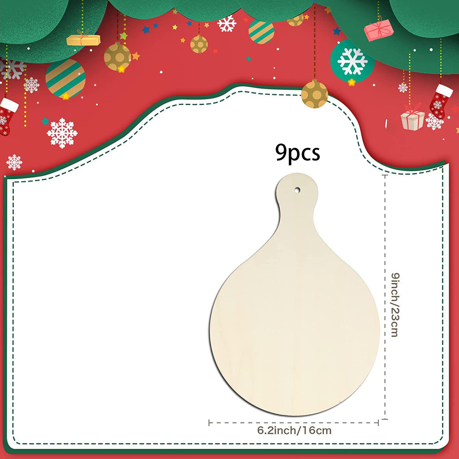 

Unfinished Round Wooden Cutting Board with Handle Chopping Boards for Crafts Smooth Surface Decorative Tray for Baking