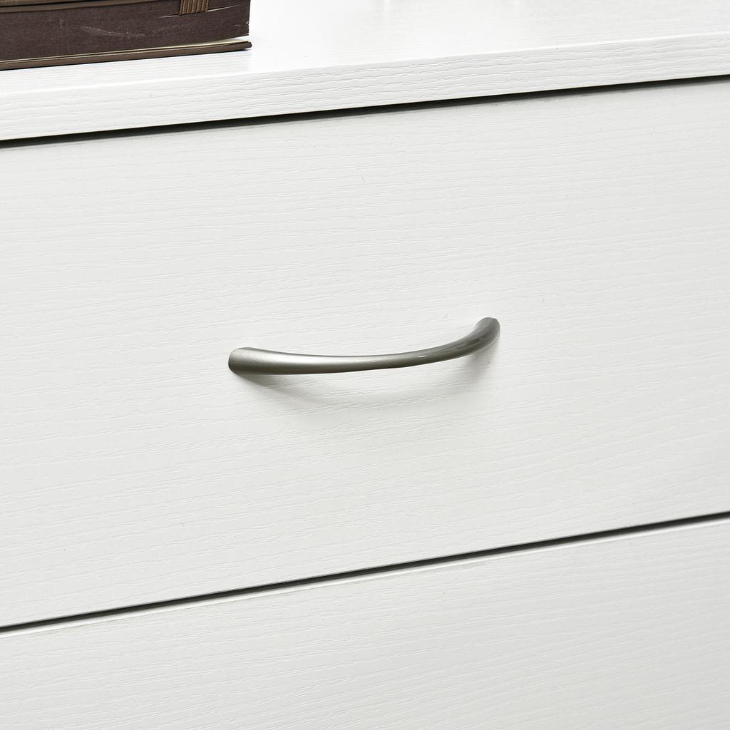 Three Drawer Simple Bedside Table White