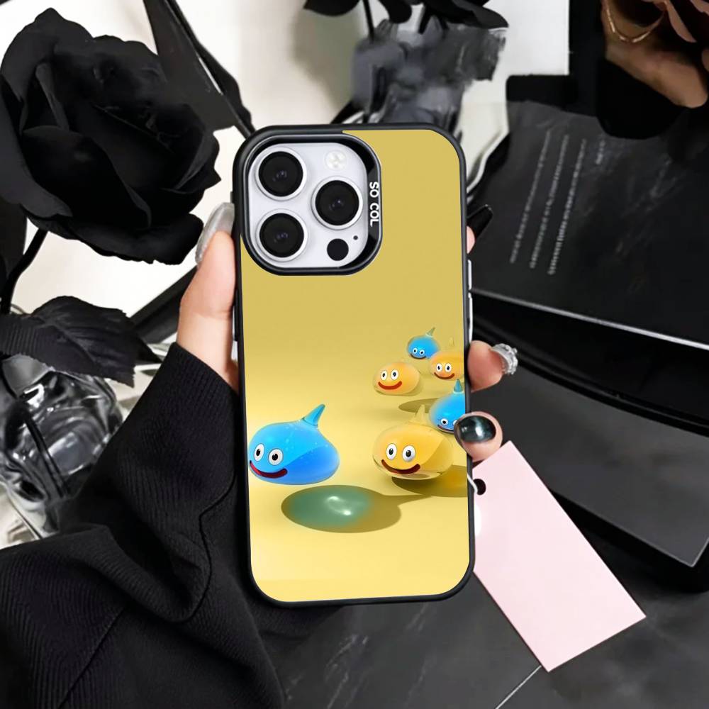 

D-Dragon Q-quest S-slimes Phone Case For iPhone17,16,15,14,13,12,11 Plus,Pro Max Colored Silver Plated Inside Cover iPhone17promax