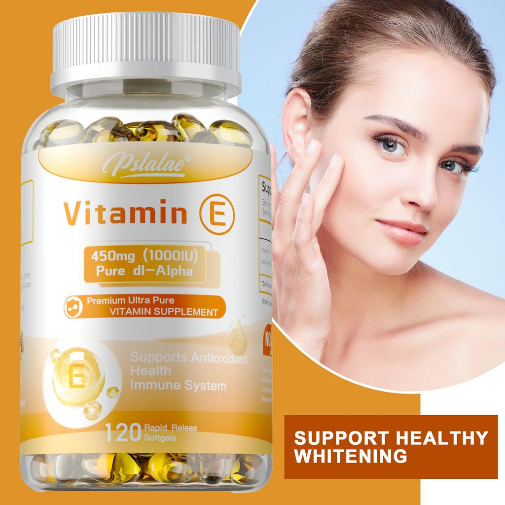 Vitamina E Tocoferoli - Olio di Vitamina E Liposomiale 450 mg, 1000 UI, 120 Capsule Morbide, Salute Immunitaria, Supporto Antiossidante