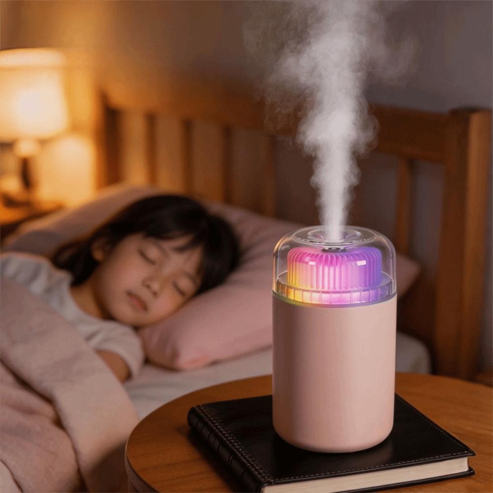 Portable Mini Air Humidifier Colorful Light Cool Mist Maker Essential Oil Diffuser  Bedroom Use