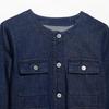 2025 Spring/Summer Women's Round Neck Denim Jacket & High-Waist Casual Shorts Set
