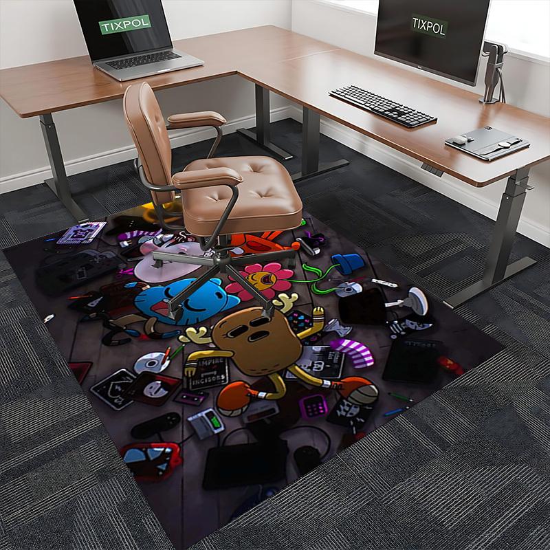 1pc Anime Cartoon Design Office Chair Mat - Cute Characters for Festive Gift, Universal for All Seasons - Suitable for Home Decor, Living Room, Bedroo