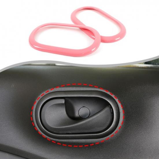 Pink ABS Interior Door Handle Trim Cover For Benz Smart Fortwo W451 2016-