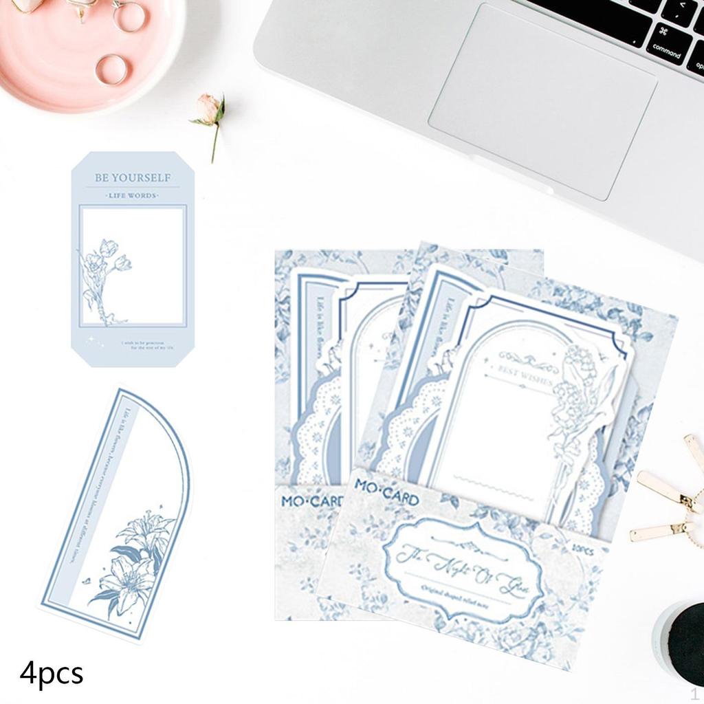 4 Pieces Embossed Notes Journal Decoration Collages Crafts Decorating Creative Elegant Art Scrapbook