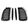 For BMW 3-Series E90 E91 2005-2008 Car Styling Diamond Grille Kidney ABS Front Hood Racing Grill Black Silver Auto Accessories