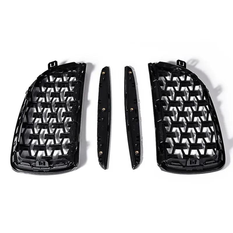 For BMW 3-Series E90 E91 2005-2008 Car Styling Diamond Grille Kidney ABS Front Hood Racing Grill Black Silver Auto Accessories