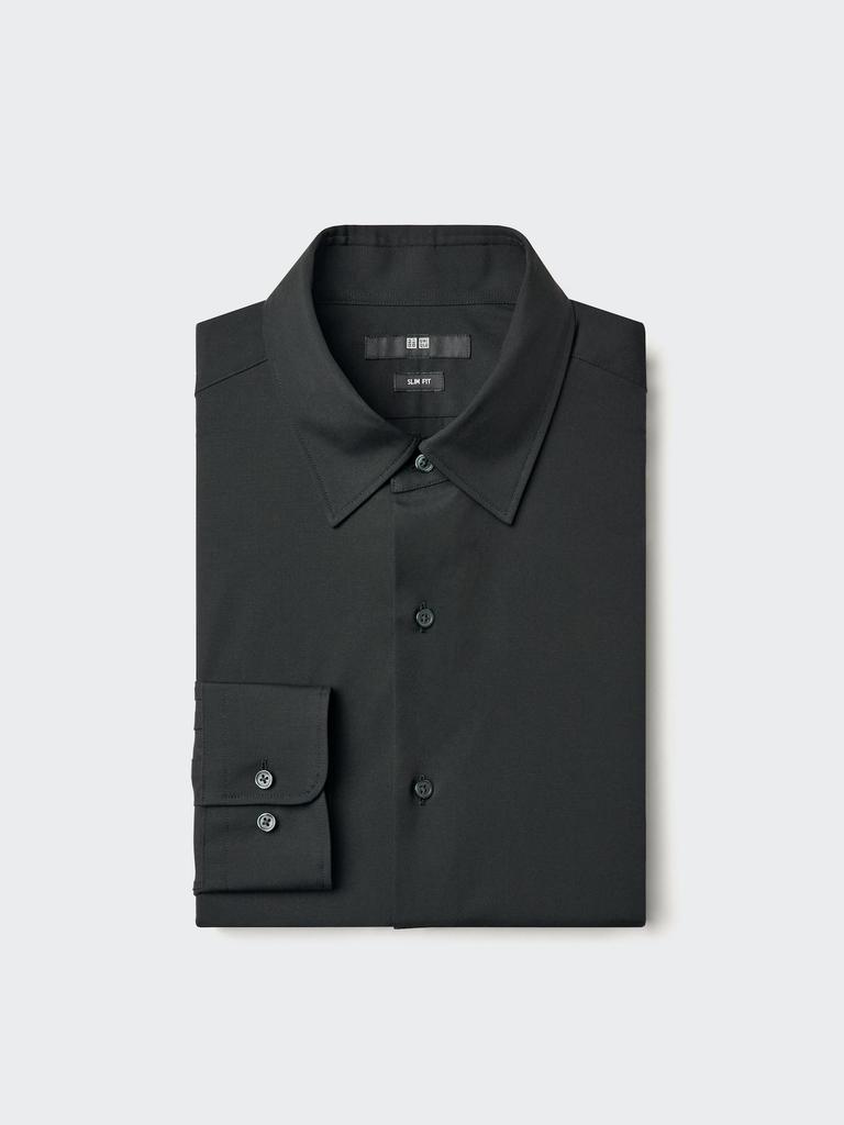 Uniqlo Japan Fine Cloth Slim Shirt Regular Collar No Pocket