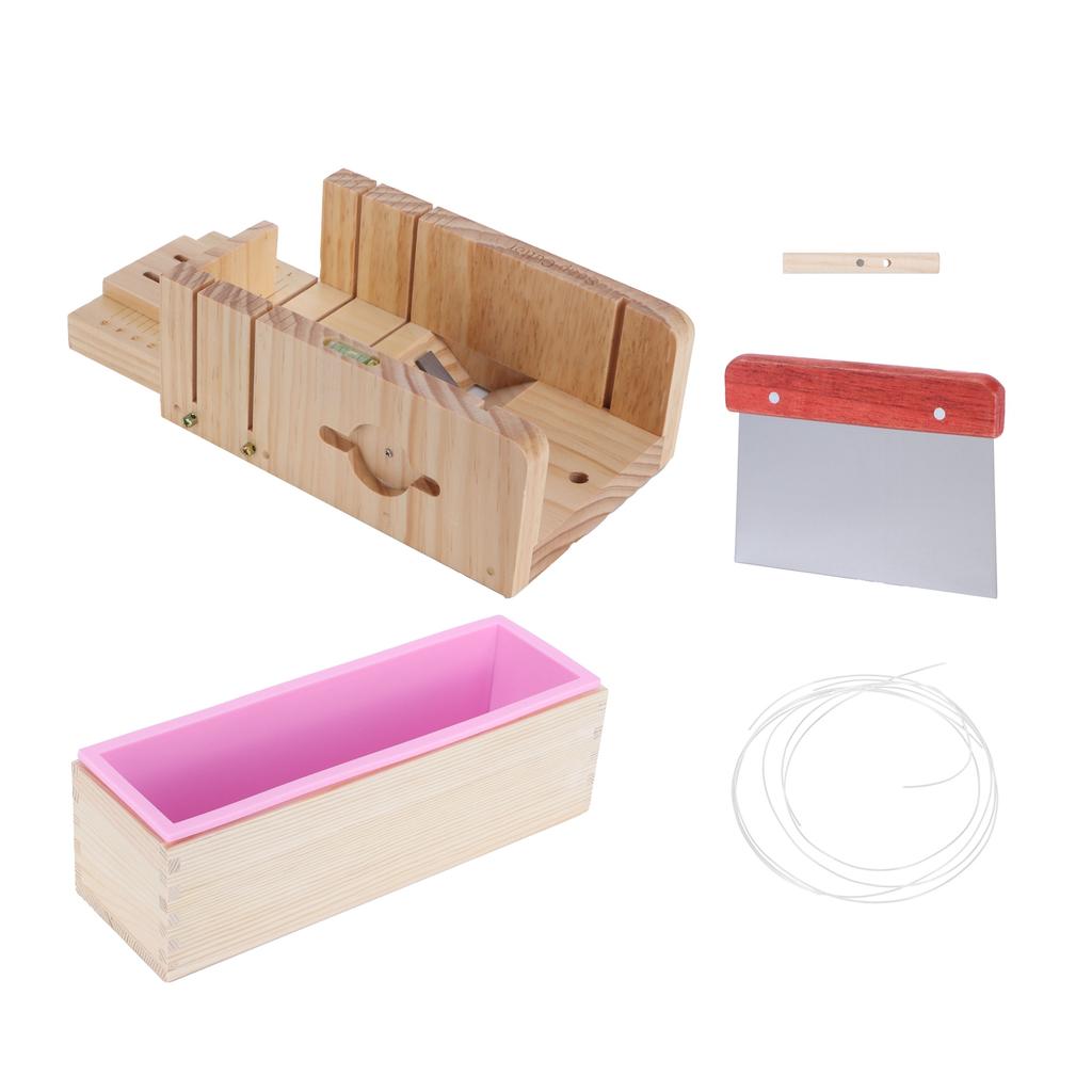 Soap Making Tools Set DIY HandMade Soap Cutter Rectangular Mold Accessory for Home(1200ml )