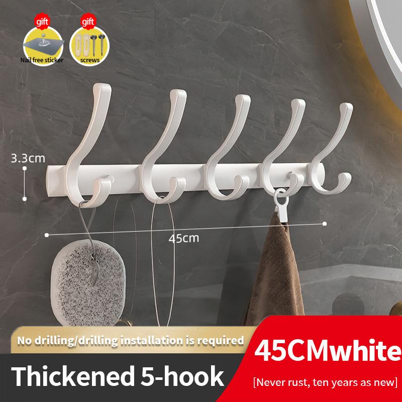 YUNJIEYA Black/White/Gun Grey Door Hooks Clothes Hanger Storage Bedroom Clothes Hook Wall Hanging Kitchen Bathroom Accessories