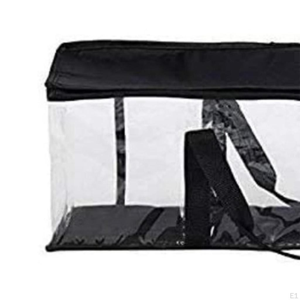DVD Storage Bag with Handles Transparent Organizer Display Portable for Media Toy Shelf