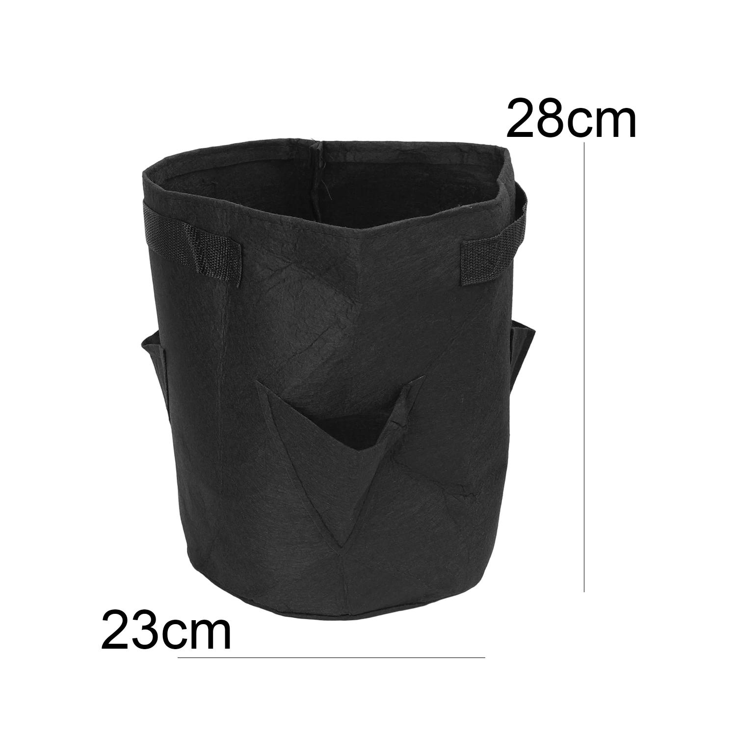 

Strawberry Grow Bags 5/7/10Gallons Multi-Mouth with Handles Garden Tomato Herb Planting Bags Reusable Non-Woven Fabric Container