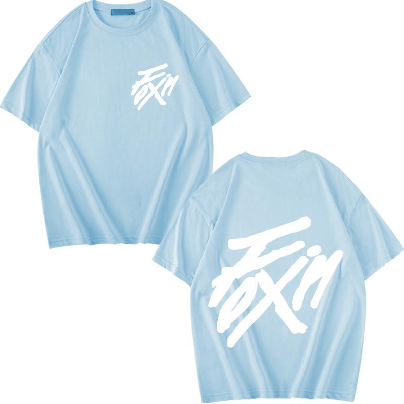 Kpop  ATEEZ "FlX ON" Merch Zipper T Shirt men women Oversized 100% Cotton short sleeve Summer top Unisex plus sizetops