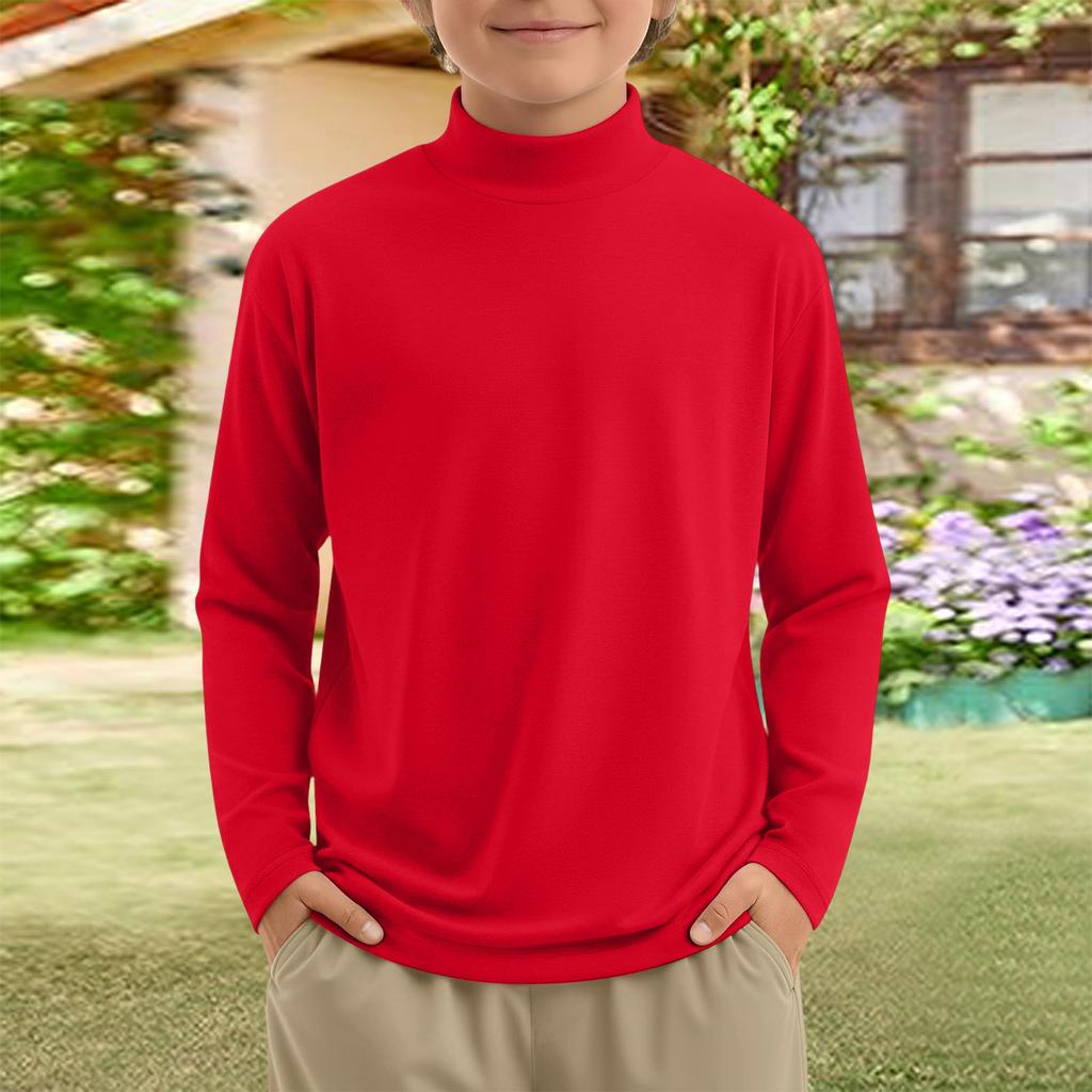 Boy And Girls Color Long Sleeved T-shirt Round Neck Color T-shirt