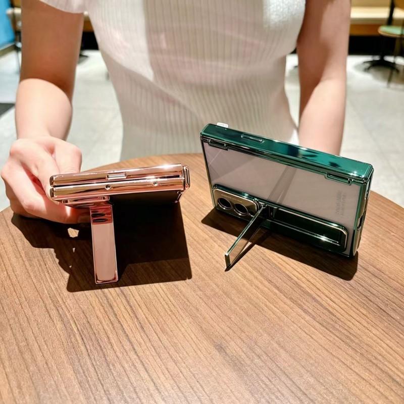 Case Galaxy Z Fold8 Ultra Clear Cover With Hinge Bracket Screen Protector Shockproof Electroplated PC Material