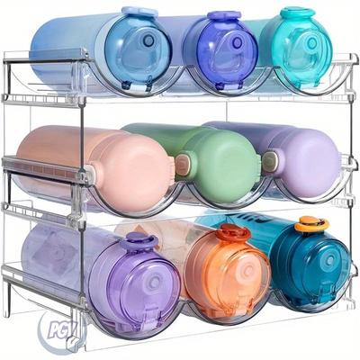 Flaschen Organizer Stapelbares Flaschenlagerregal 2-4er Pack Flaschenhalter Schrank Organizer Kunststoff Weinregale/Getränkeflaschenhalter