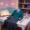 Wicked School Uniform Costume Set For Girls With Polyester Fabric For Halloween And Cosplay
