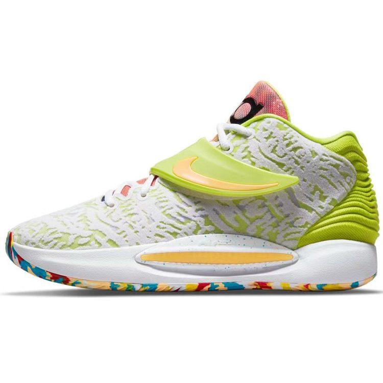 Nike KD 14 EP 'Cyber' Mid top Basketball Shoes Unisex White Green Asian Version CZ0170-101