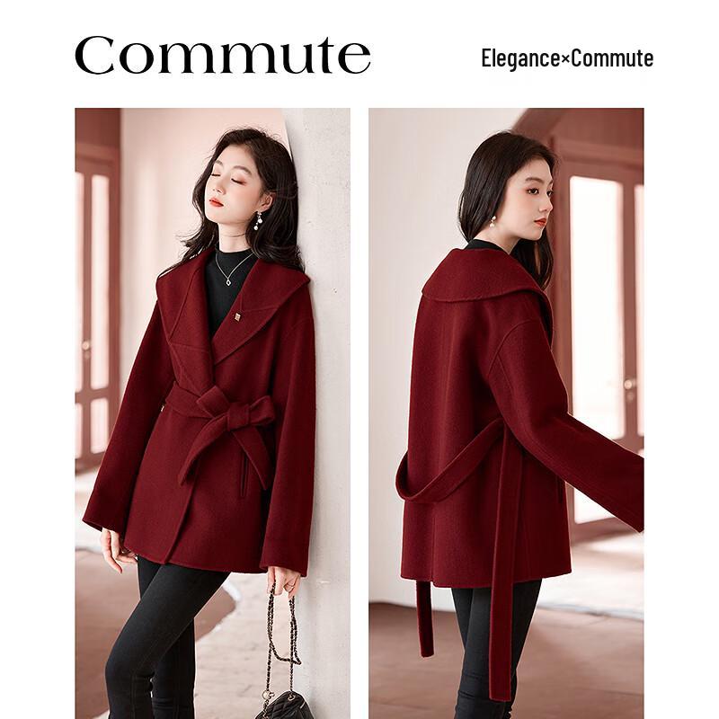 ShiShuiNianHua Elegant Wool Blend Petite Winter Coat