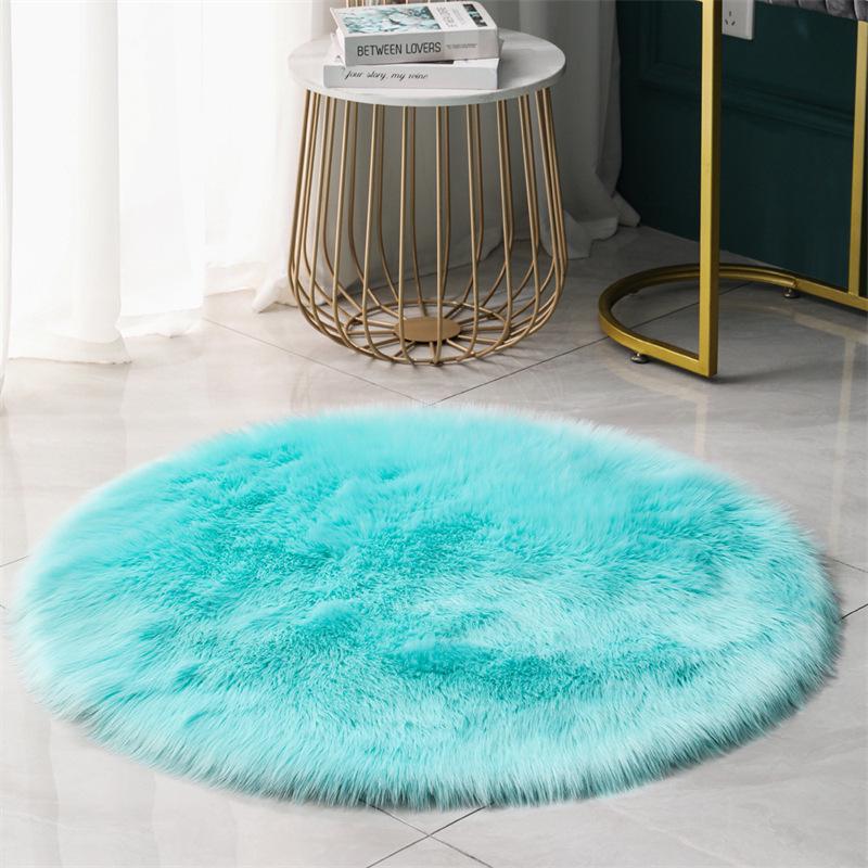 Nordic Plush Round Rug for Bedroom, Chair, and Vanity