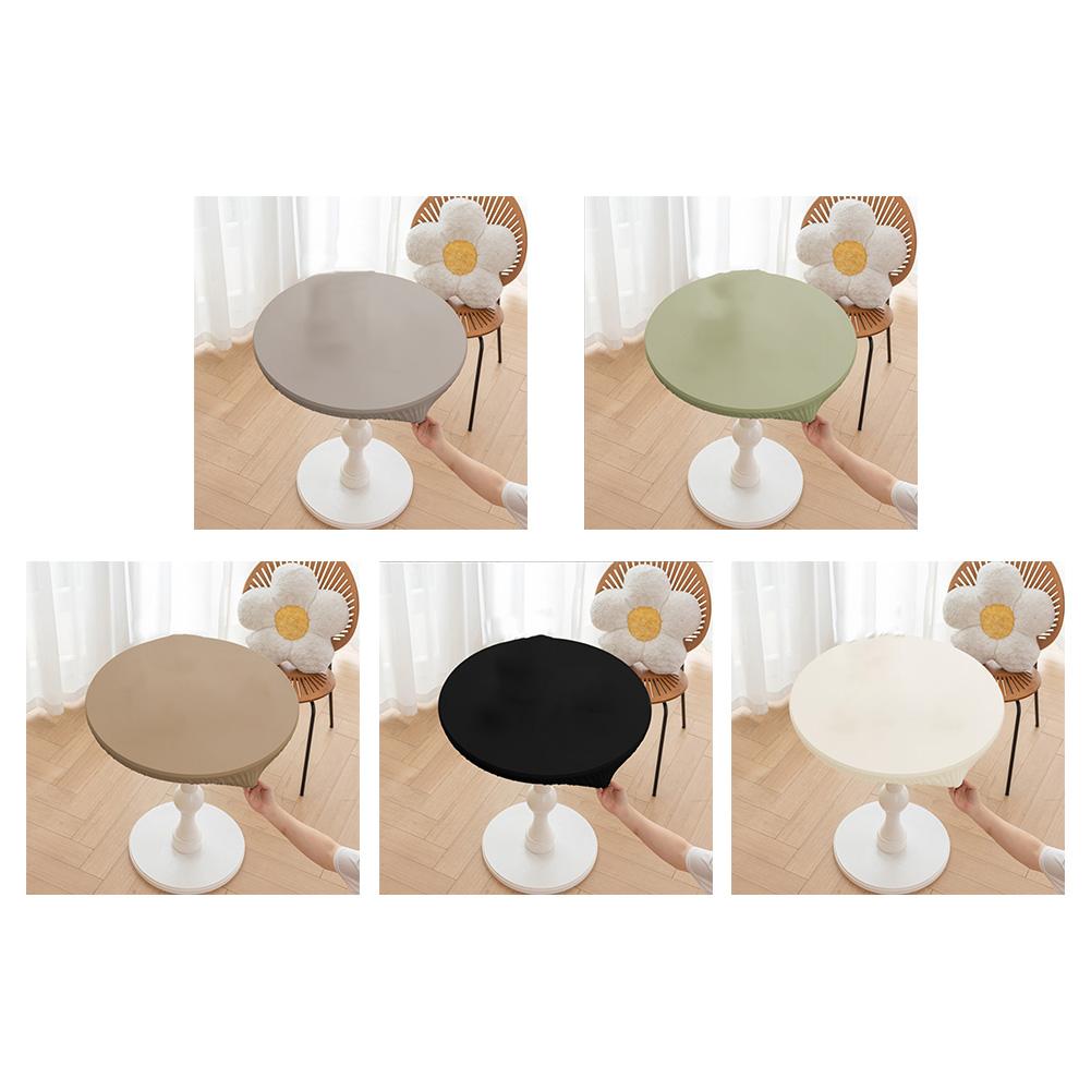 Heat Resistant Waterproof Round Table Cover 120cm Diameter Made from PU Leather for Wedding Banquets and Home Table Protection
