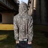 High Street Fashion Leopard Print Hoodie Loose Fit Zip Up Couple Sweatshirt Youth