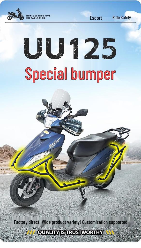 Suzuki UU125 Scooter Full Coverage Protective Guard Bar - Front & Rear Anti-collision Bumper.