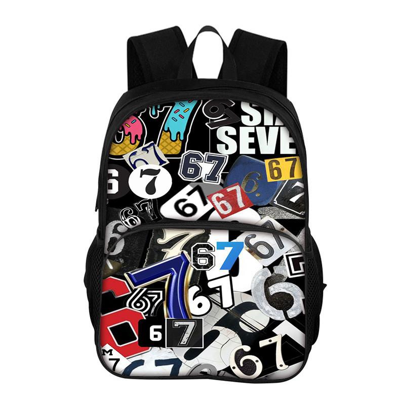 67 Printed School Backpack With Breathable Pu Material For Middle School Students