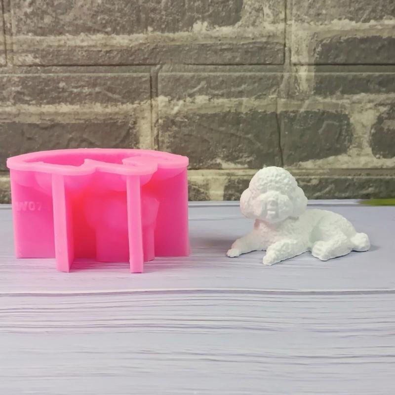Animal Dog Statue Silicone Molds for Candle Soap Chocolate Candy Cake Fondant Decoration Cement Gypsum Silicone Molds