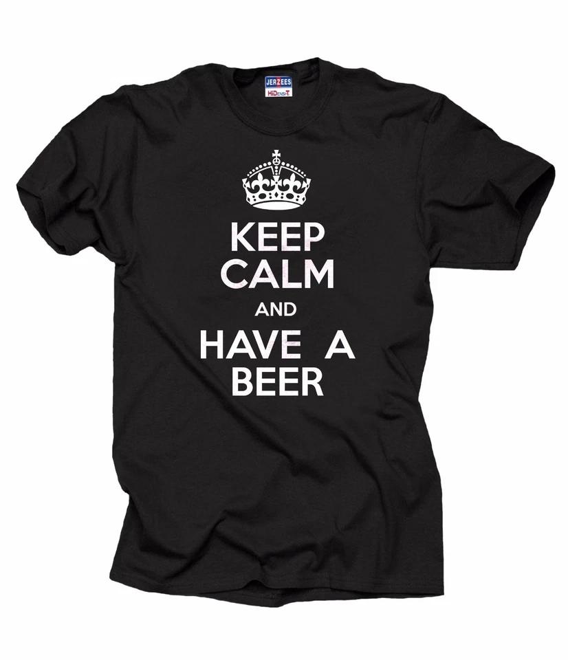 Keep Calm And Have A Beer T-T-shirt Funny Alcohol Tee Pub T-shirt Bartender Tee 3XL